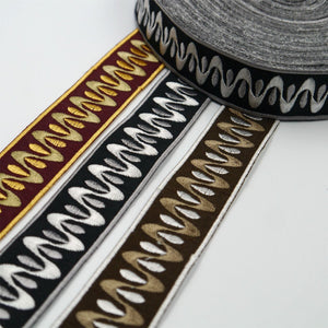 Wave Patterned Embroidered Braid 30mm 9888