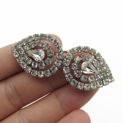 Diamante Teardrop Clasp - Clear - 5.5x2cm - 7033