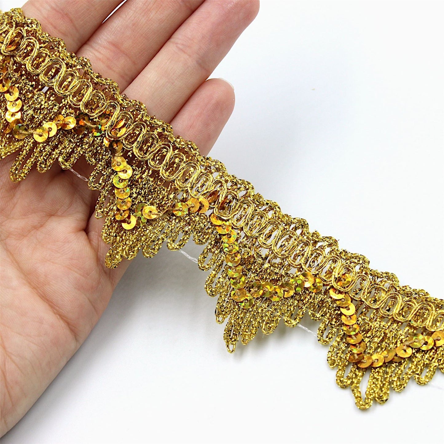 Metallic Sequin Zigzag Braid - 40mm - by the metre - 5391