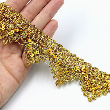 Metallic Sequin Zigzag Braid - 40mm - by the metre - 5391