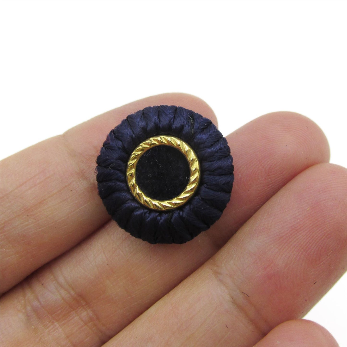 Corded Button with Gold Circle - 4364