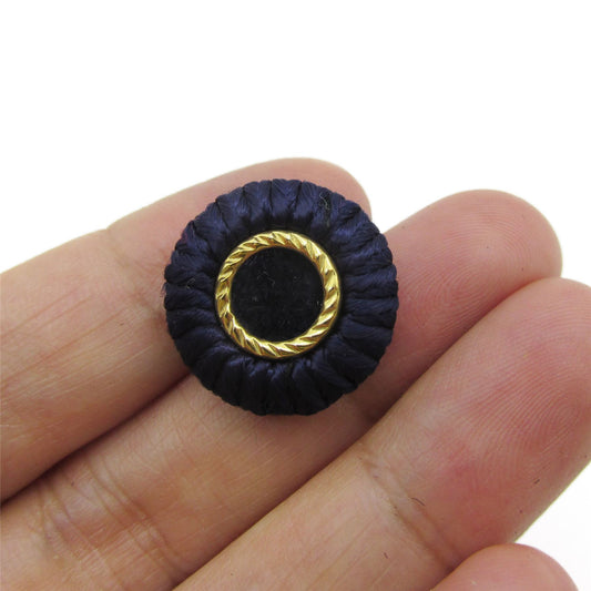 Corded Button with Gold Circle - 4364