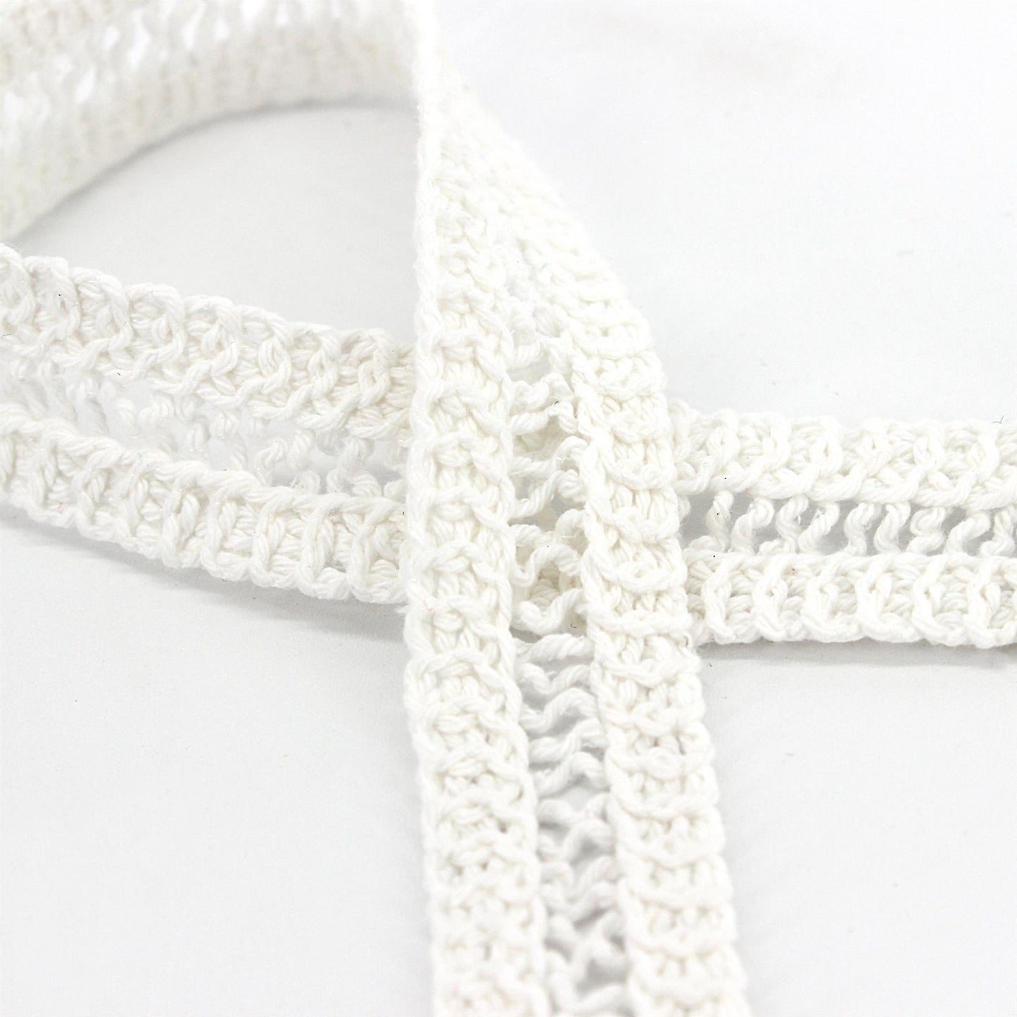 Rustic Cotton Ladder Braid - White - 25mm - by the metre - 5612