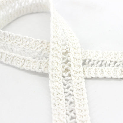 Rustic Cotton Ladder Braid - White - 25mm - by the metre - 5612