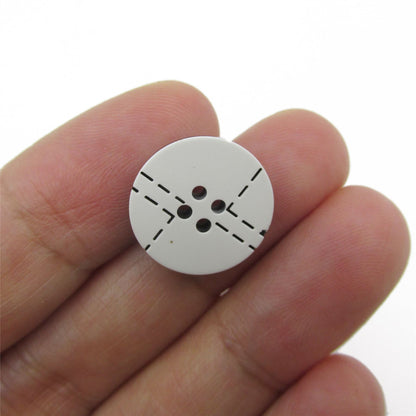 Button with Contrasting Stitch Pattern - 5324