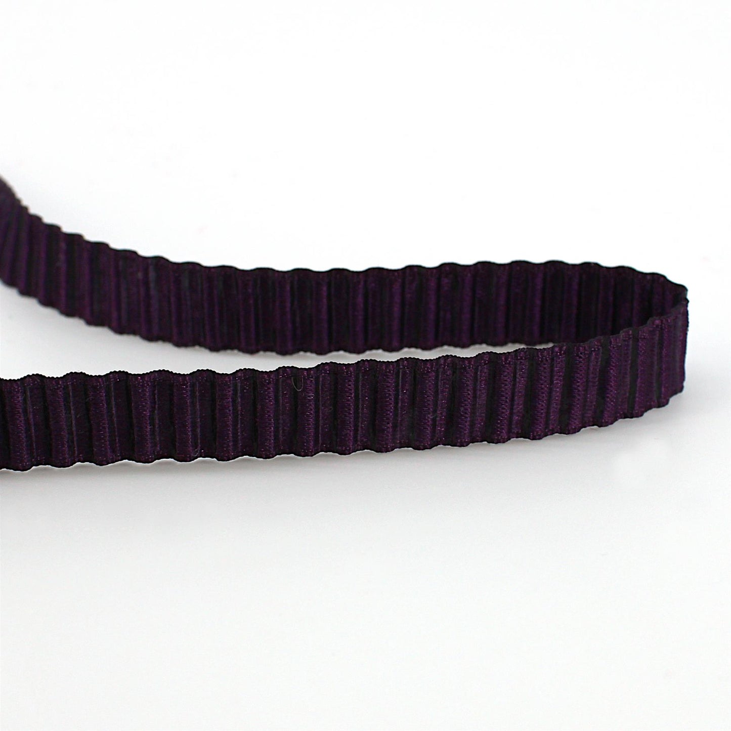 Ruffled Satin Ribbon - Purple - 10mm - by the metre - 9359