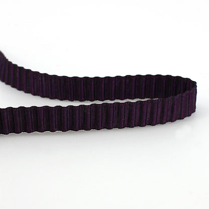 Ruffled Satin Ribbon - Purple - 10mm - by the metre - 9359