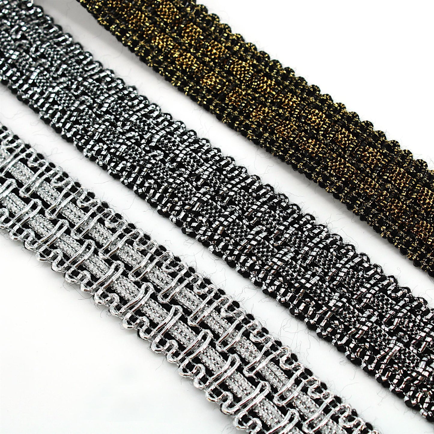 Metallic Braid with Woven Centre - 20mm - by the metre - 8034
