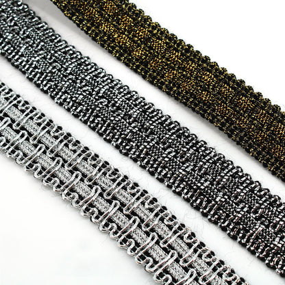 Metallic Braid with Woven Centre - 20mm - by the metre - 8034