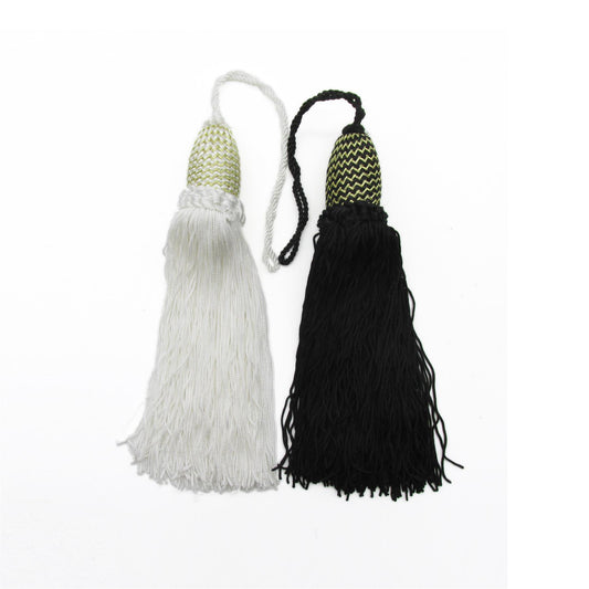 Tassel with Metallic Zigzag Pattern - 15cm - 8241