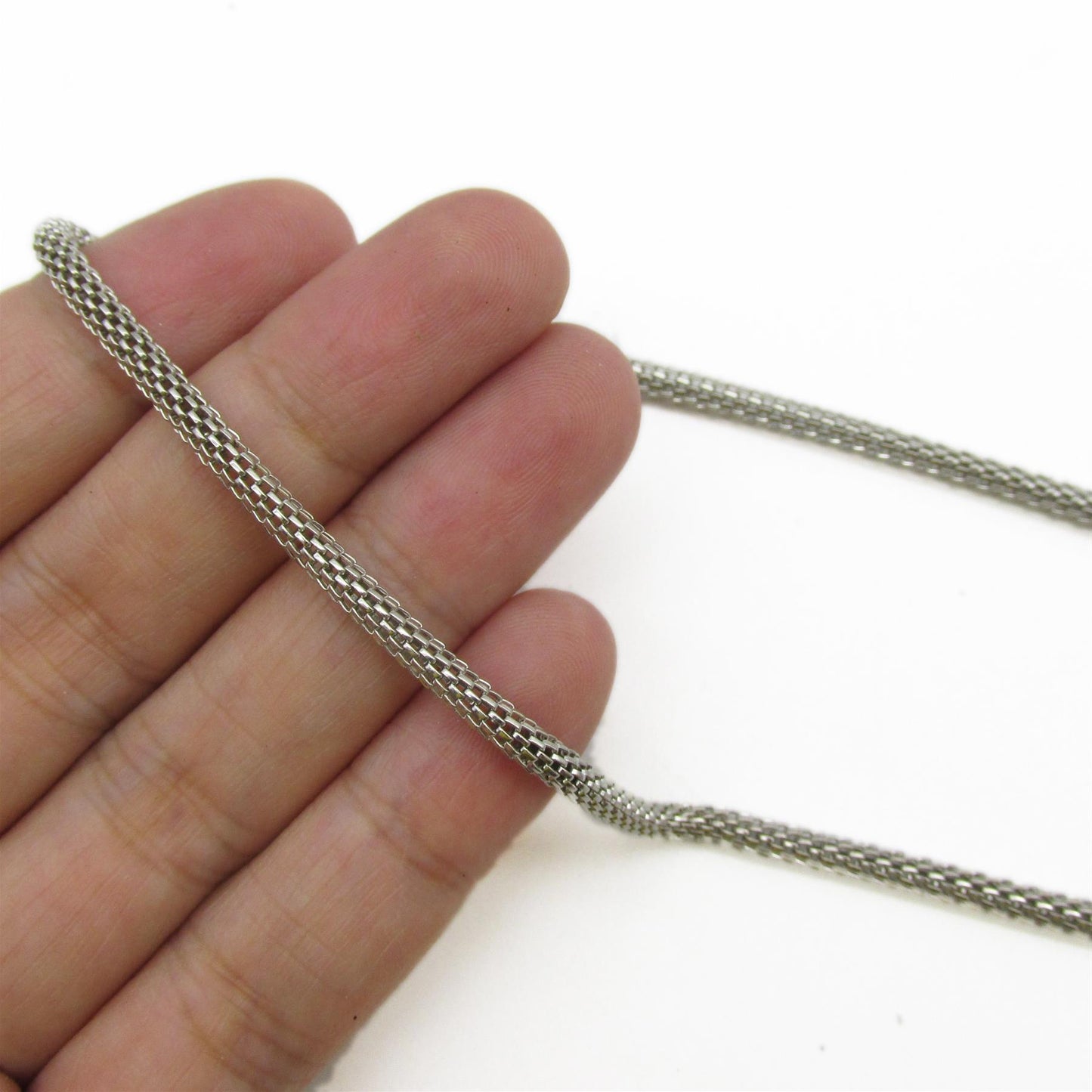 Steel Tubular Chain - 3mm - by the metre - 6374