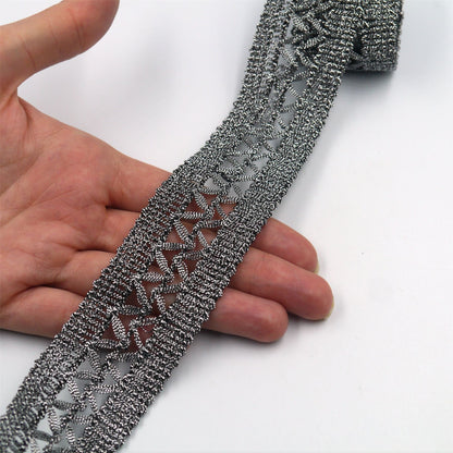 Metallic Braid With Openwork Lace Centre 30mm 7710