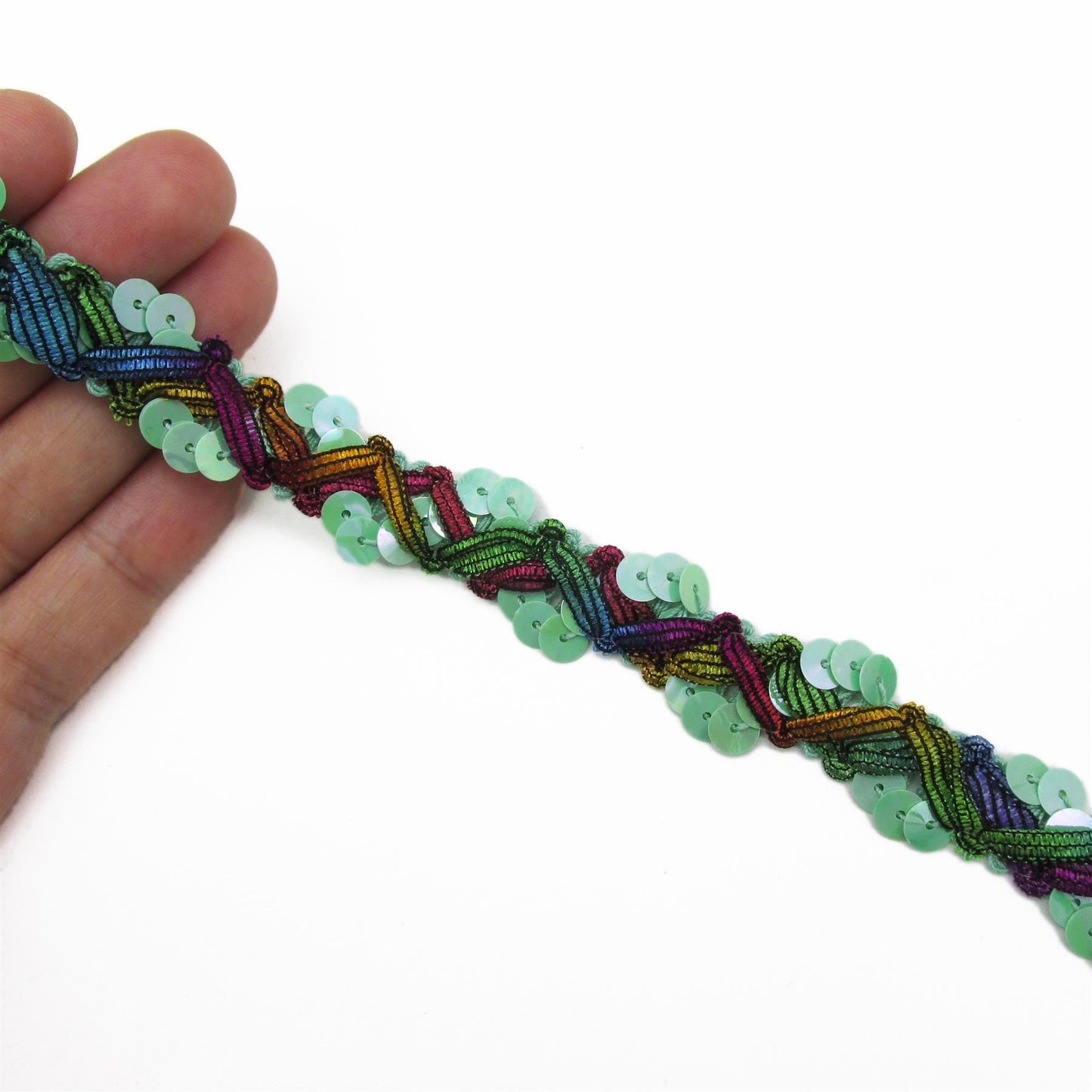 Sequin and Zigzag Ribbon Braid - 15mm - by the metre - 9238