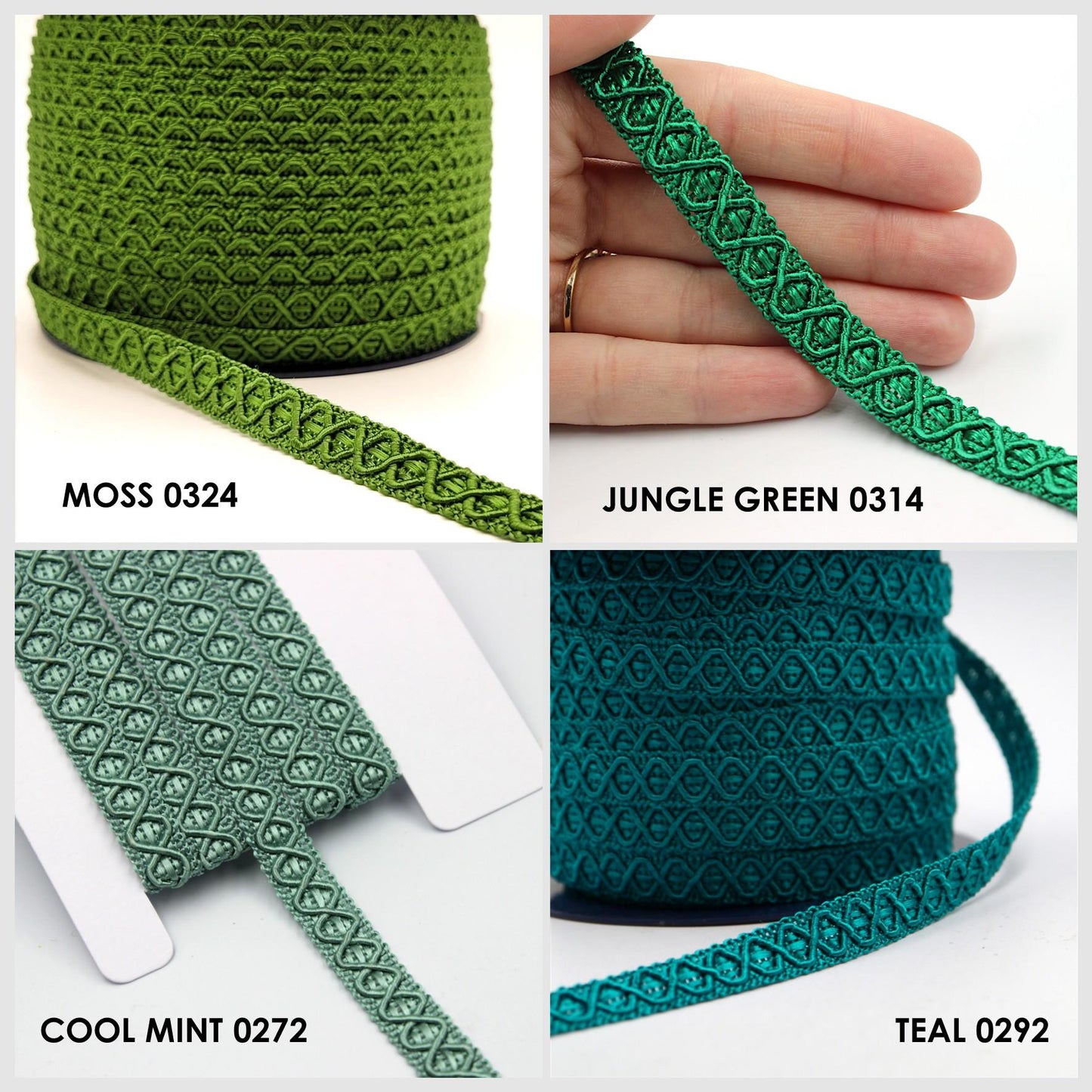 Gimp Braid with Criss Cross Design - 12mm - by the metre - 7980