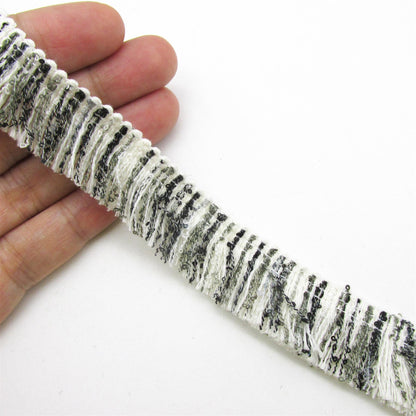 Monochrome Cut Fringe - 20mm - by the metre - 5388