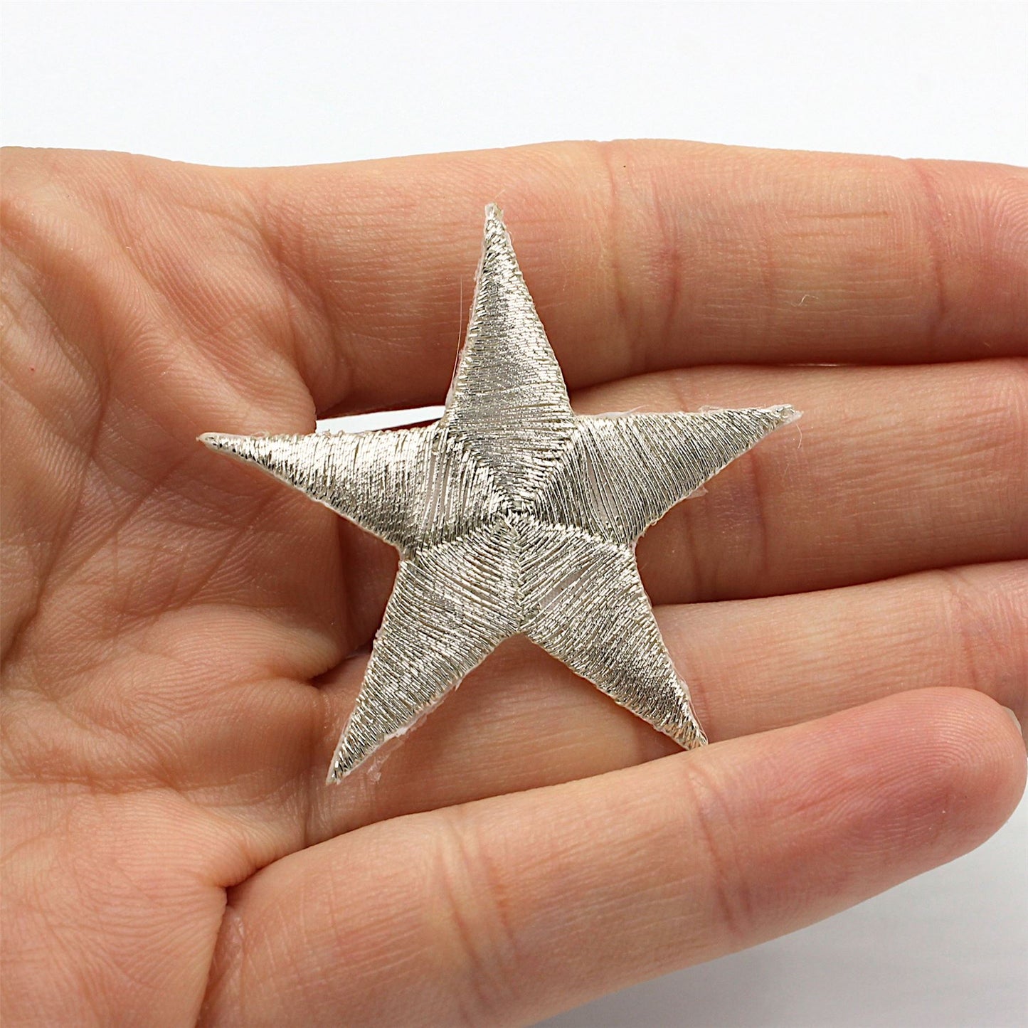 Pair Of Metallic Iron-On Star Motifs 7680