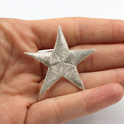 Pair Of Metallic Iron-On Star Motifs 7680