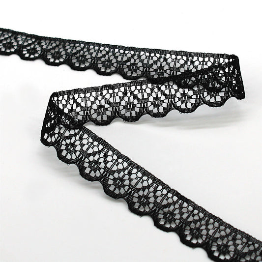 Scalloped Edge Lace - Black - 15mm - by the metre - 5403