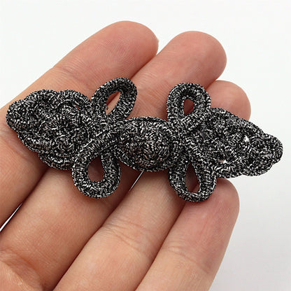 Small Metallic Plaited Frog Fastening 7cm 9820