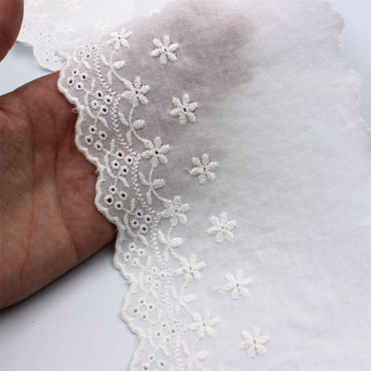 Floral Scalloped Broderie Anglaise 12cm 6147