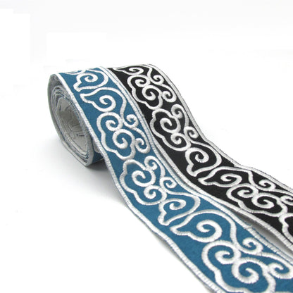 Embroidered Braid - 30mm - by the metre - 9889