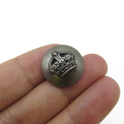 Metal Look Button with Crown Design x 5pcs - 9974