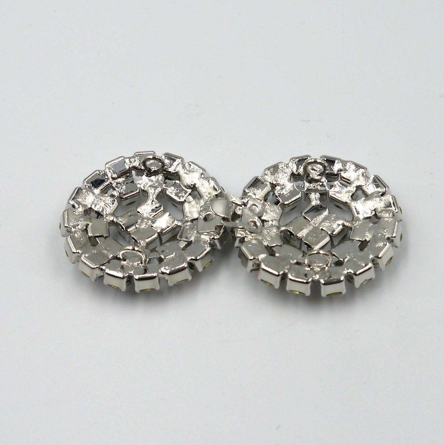 Round Diamante Clasp - Clear - 7x3.5cm - 7034