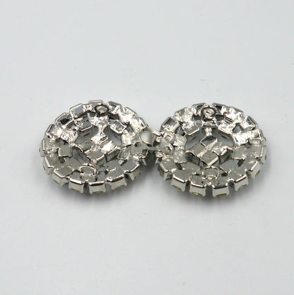 Round Diamante Clasp - Clear - 7x3.5cm - 7034