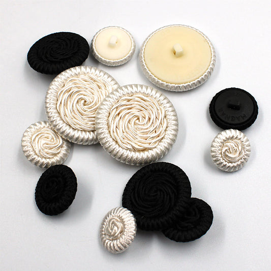 Corded Button with Curled Centre - 4361