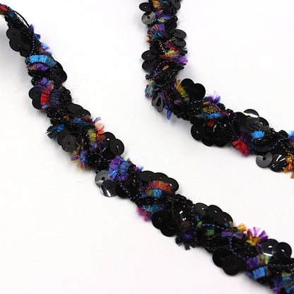 Multi Coloured Sequin Textured Braid 18mm 8591