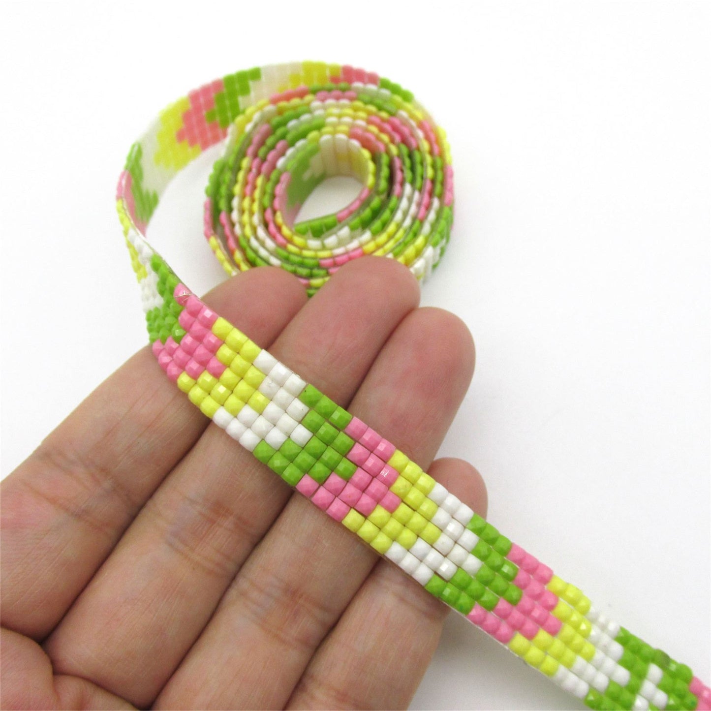 Multi Colour Mosaic Iron-on Trim - Multi - 12mm - by the metre - 6867