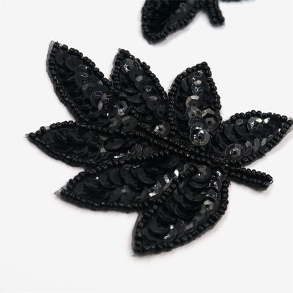 Sequin Leaf Motif Pair 9cm 7638