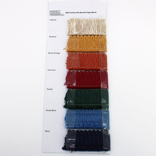 Shadecard - 7 'Standard' Cotton Brush Fringe Colours - SC - 6497
