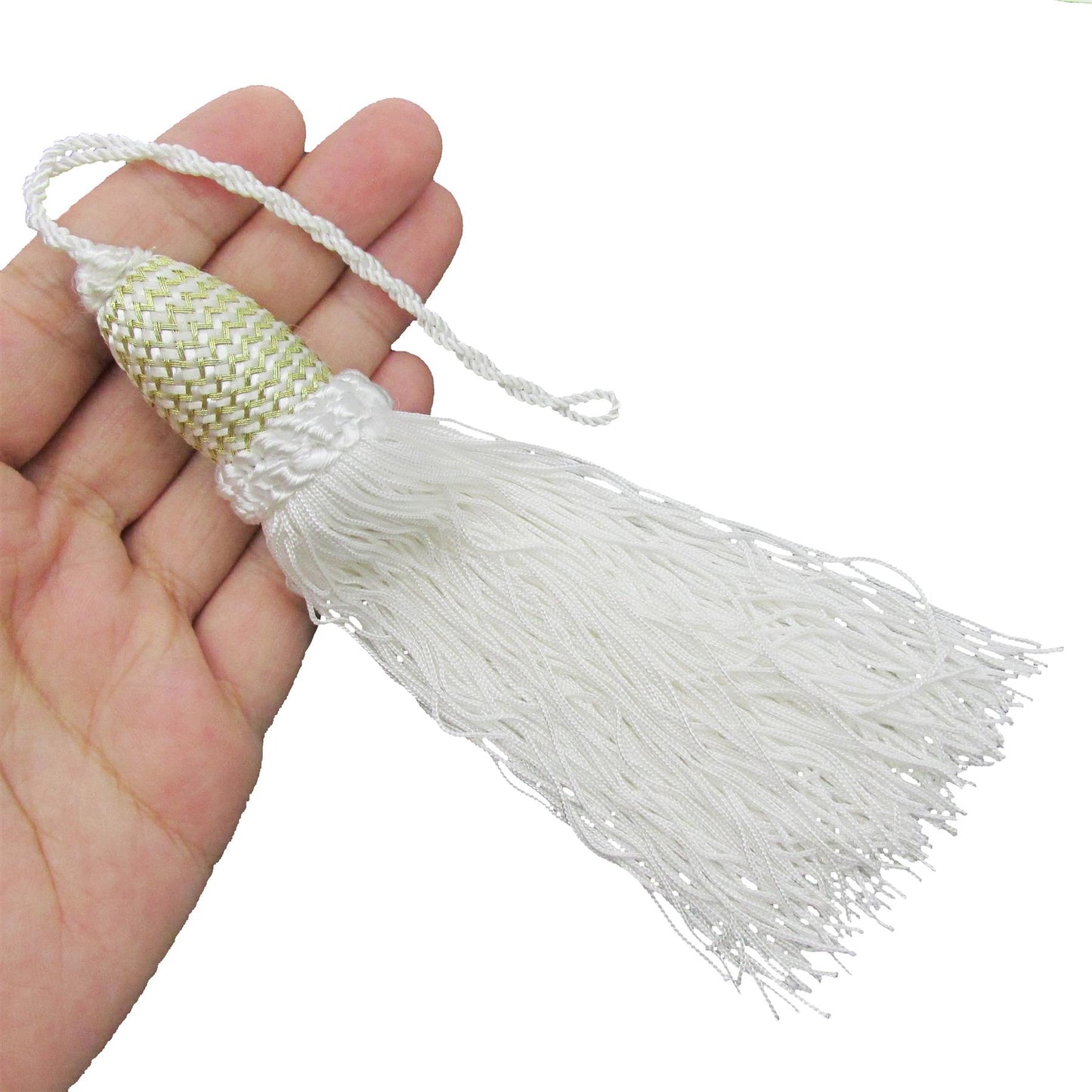 Tassel with Metallic Zigzag Pattern - 15cm - 8241