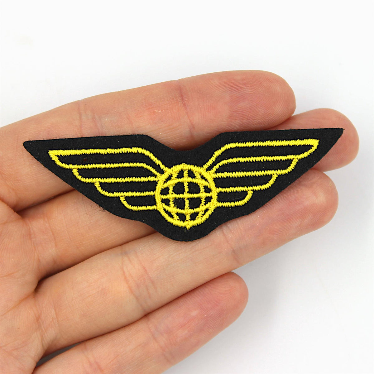 Pilot Wings Badge - Black Yellow - 70mm - 9343