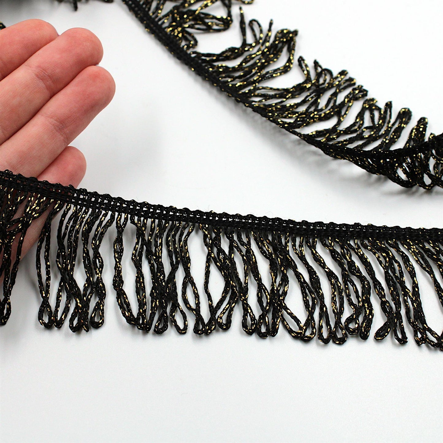 Looped Lurex Fringe - by the metre - 4501