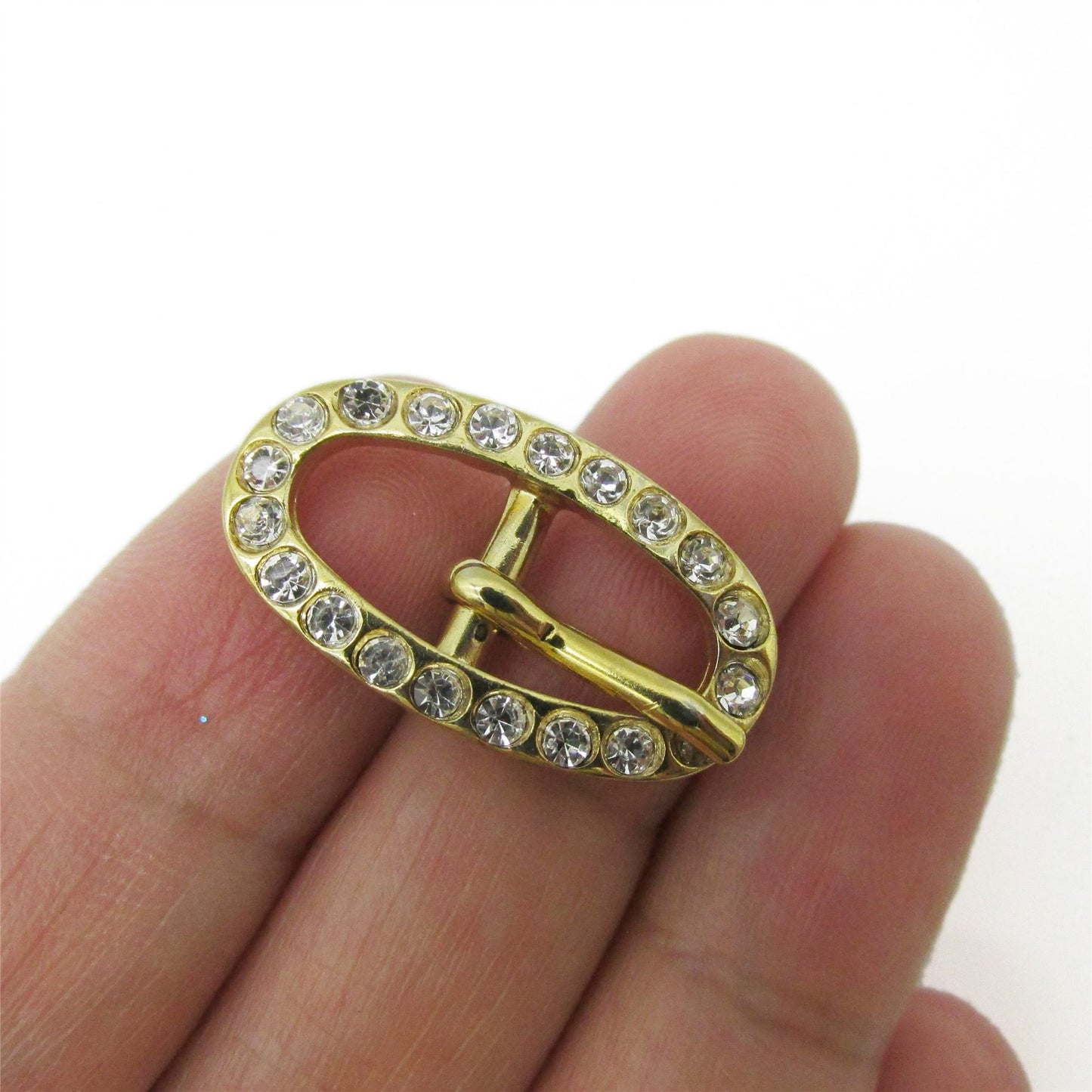 Oval Diamante Prong Buckle 25mm - 7191