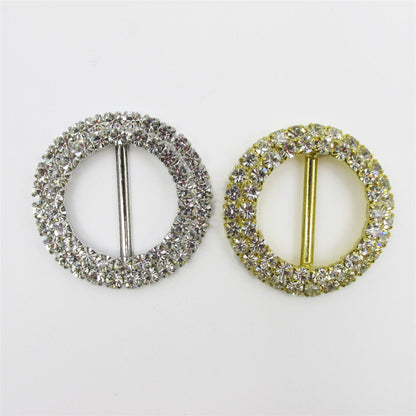 Round Diamante Buckle - 60mm - 7192