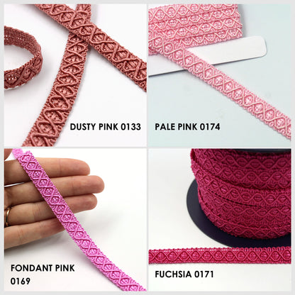 Gimp Braid with Criss Cross Design 12mm x 1m - 7980