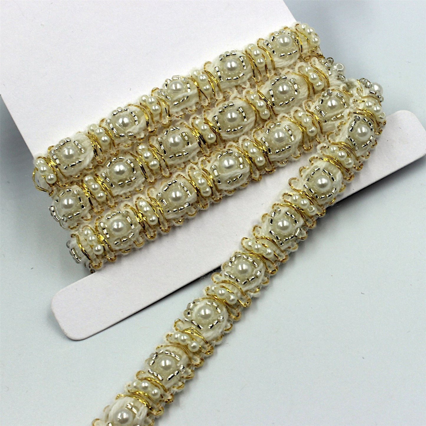 Woolly Beaded Braid With Metallic Threads 12mm 6483