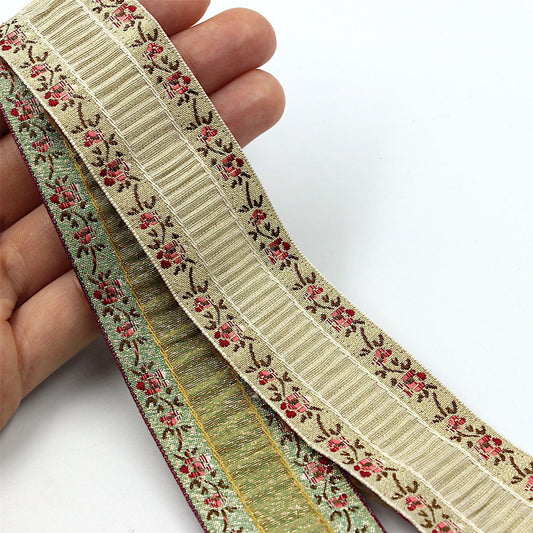 Tucked Centre Metallic Braid - 30mm - by the metre - 6554