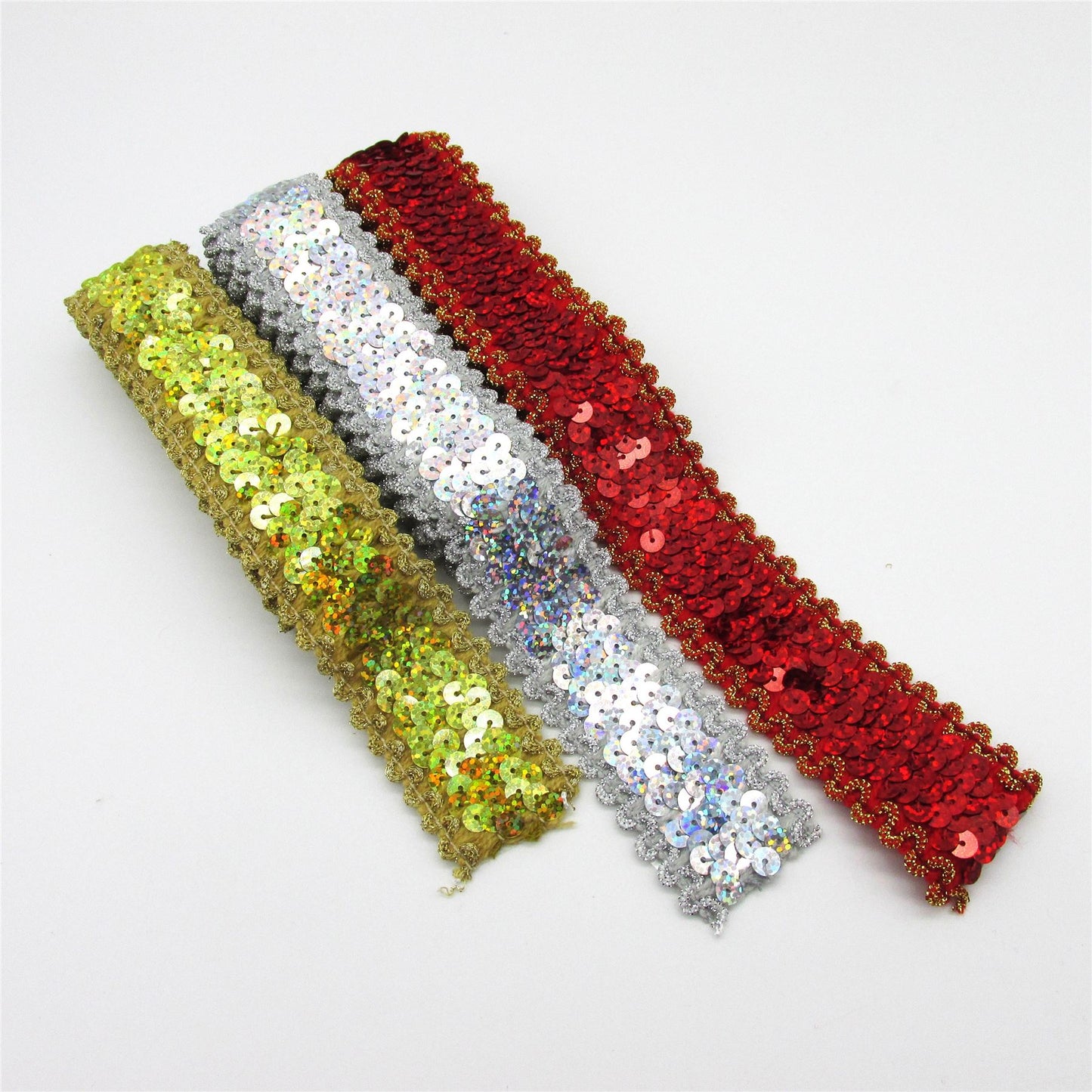 Hologram Sequin Stretch Braid - 35mm - by the metre - 7998