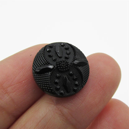 Carved Black Button 4368