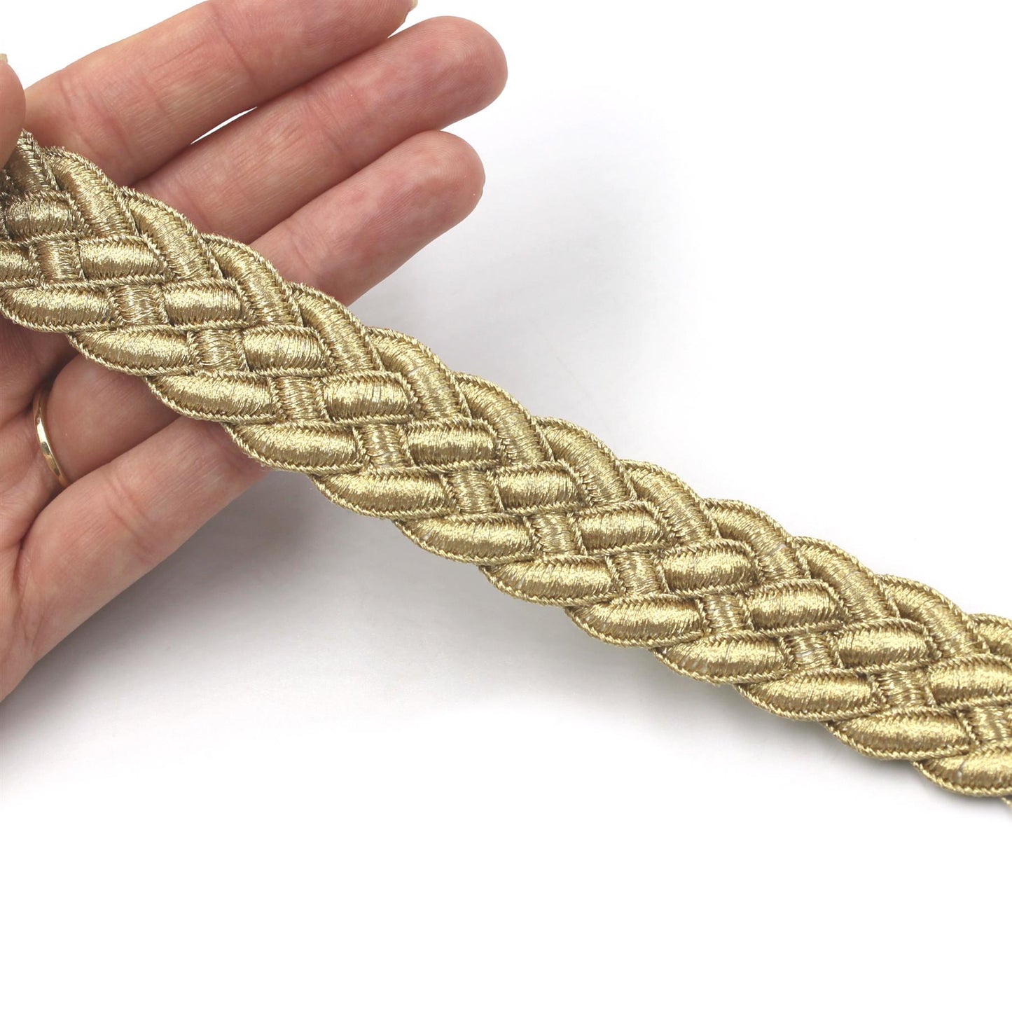 Plaited Braid 23mm - Metallic Light Gold 5542