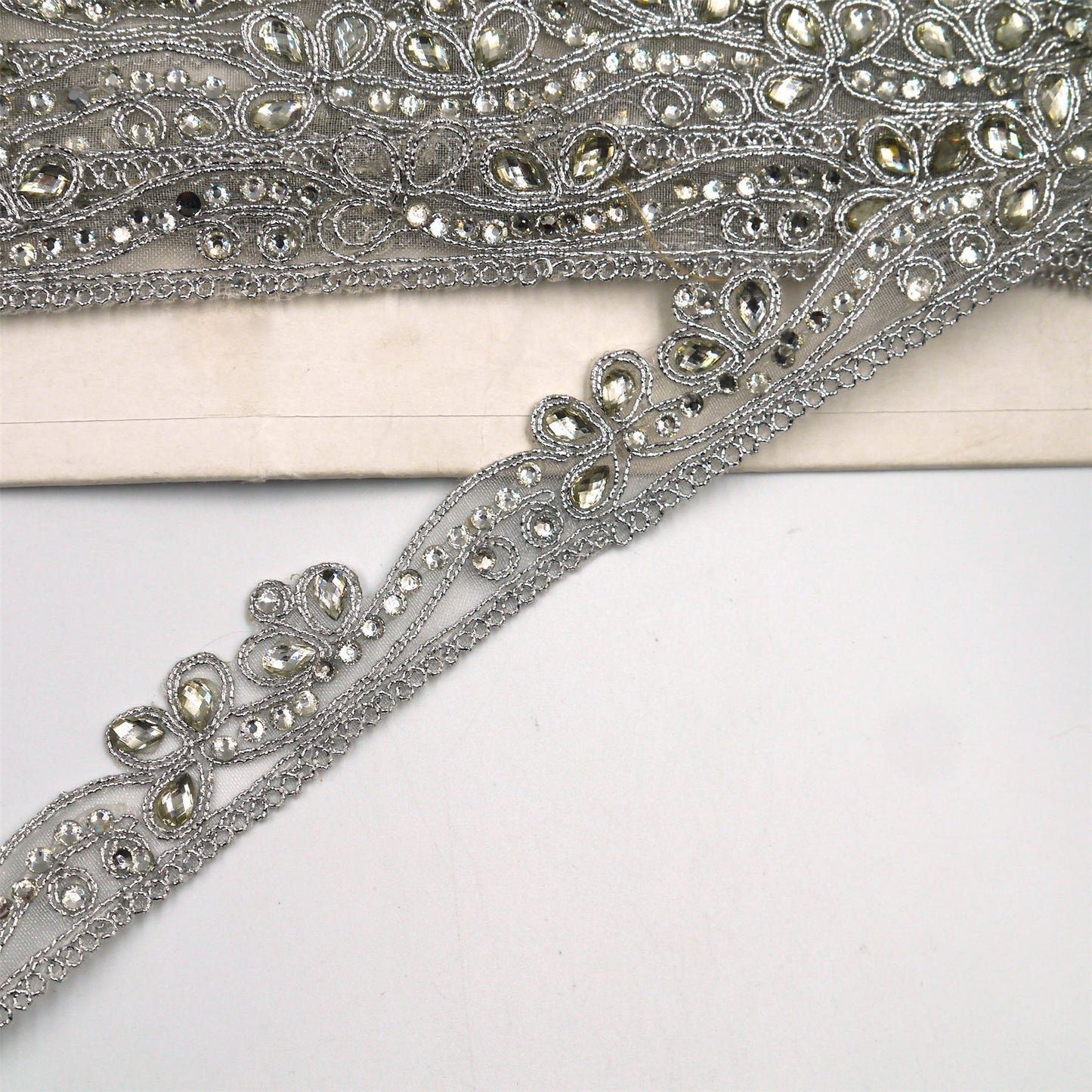 Rhinestone Metallic Braid 30mm 6880