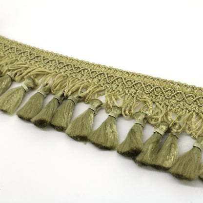 Gimp Braid Tassel Loop Fringe - Light Sage - 55mm - by the metre - 4969