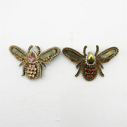 Sequin and Jewelled Bee Brooch Pin - 76mm - 4496