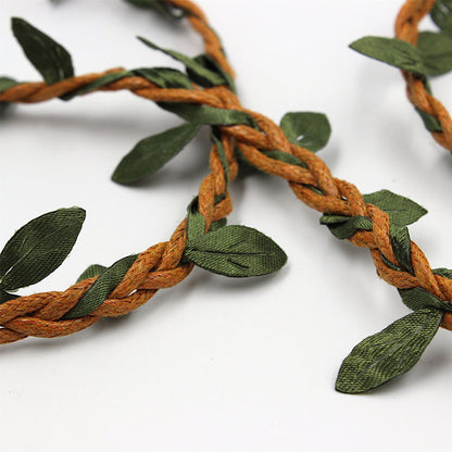 Plaited Cord With Leaves 6mm 6379