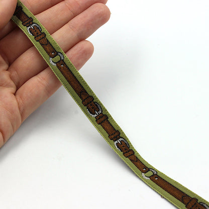 Braid with Belt and Buckle Pattern 10mm x 1m - 9632