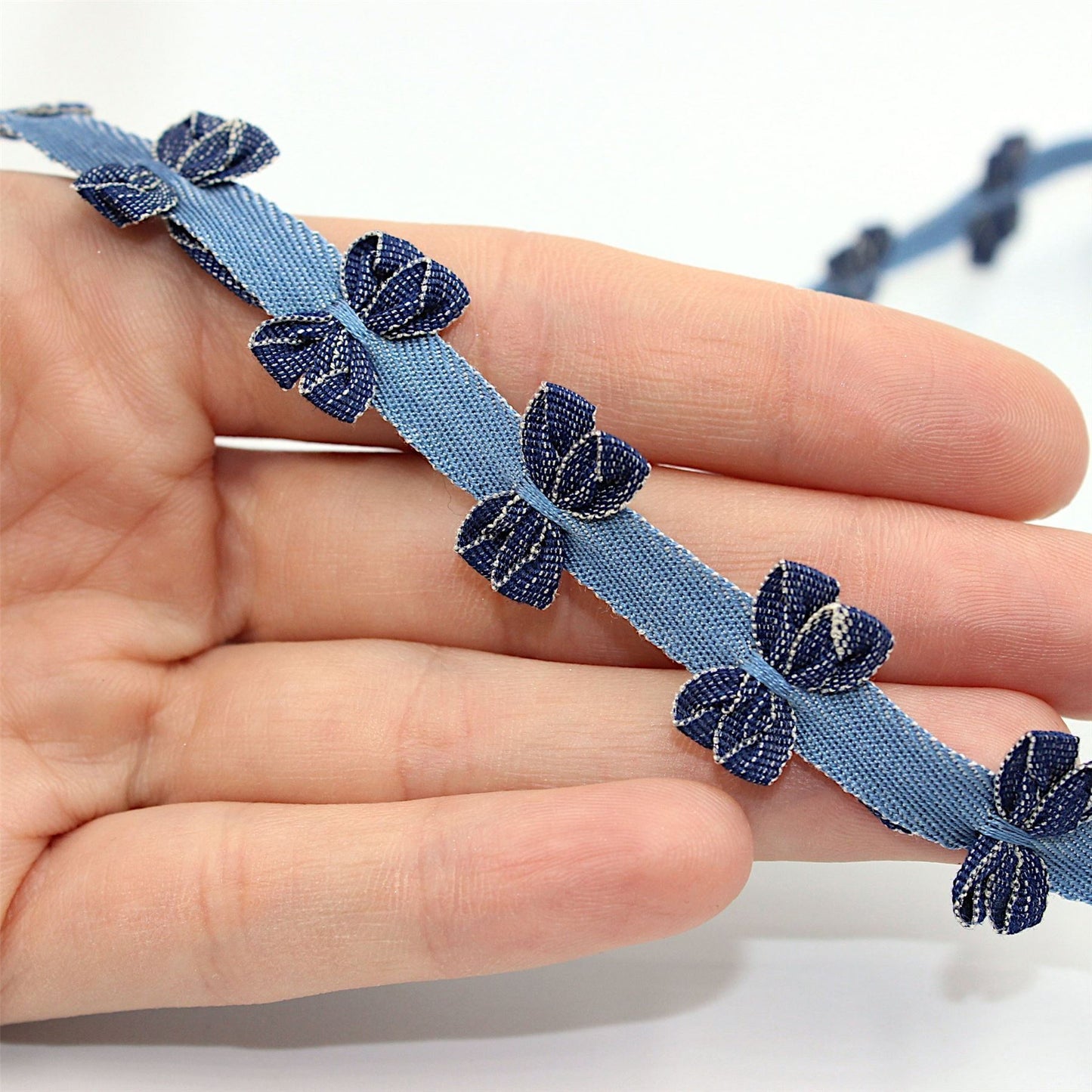 Denim Tape With Bows 20mm 8871